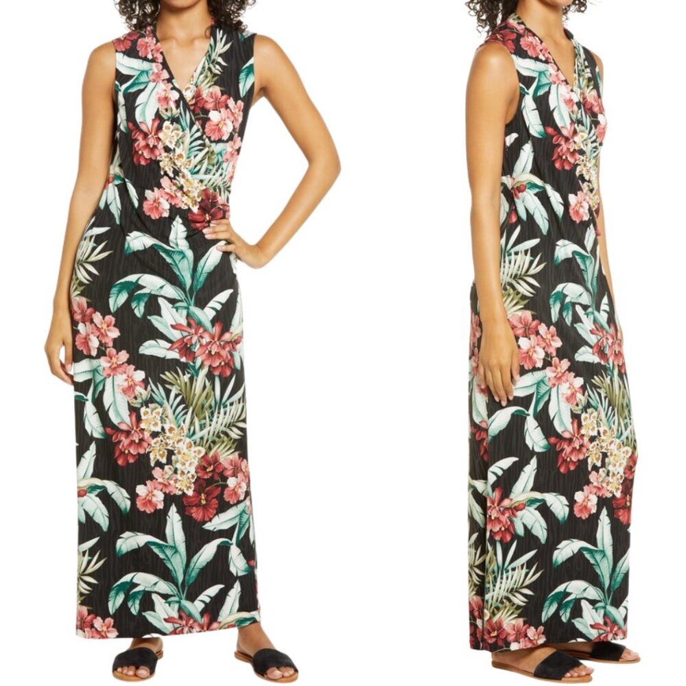 Tommy Bahama Black Floral Maxi Dress